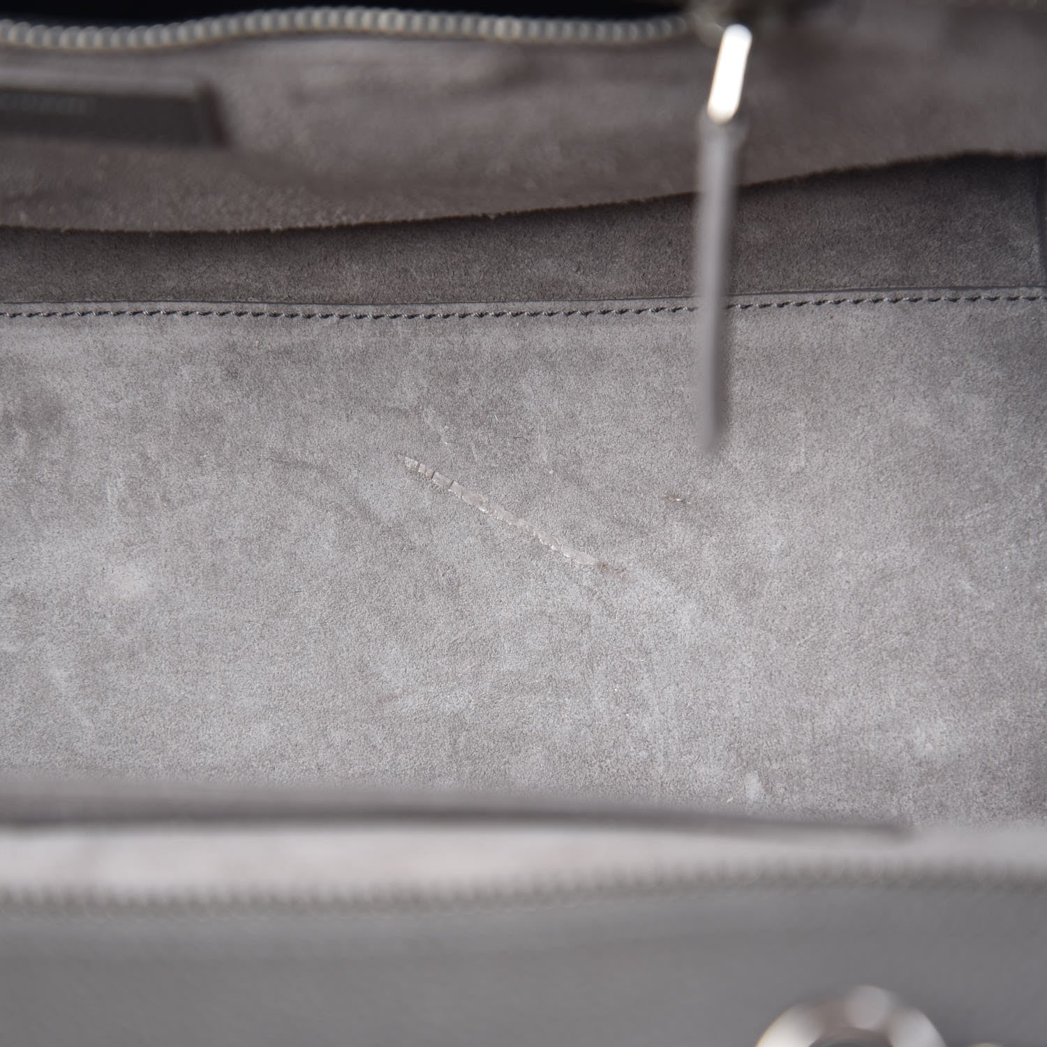 Saint Laurent Grained Calfskin Small Cabas Rive Gauche Fog 8 of 14