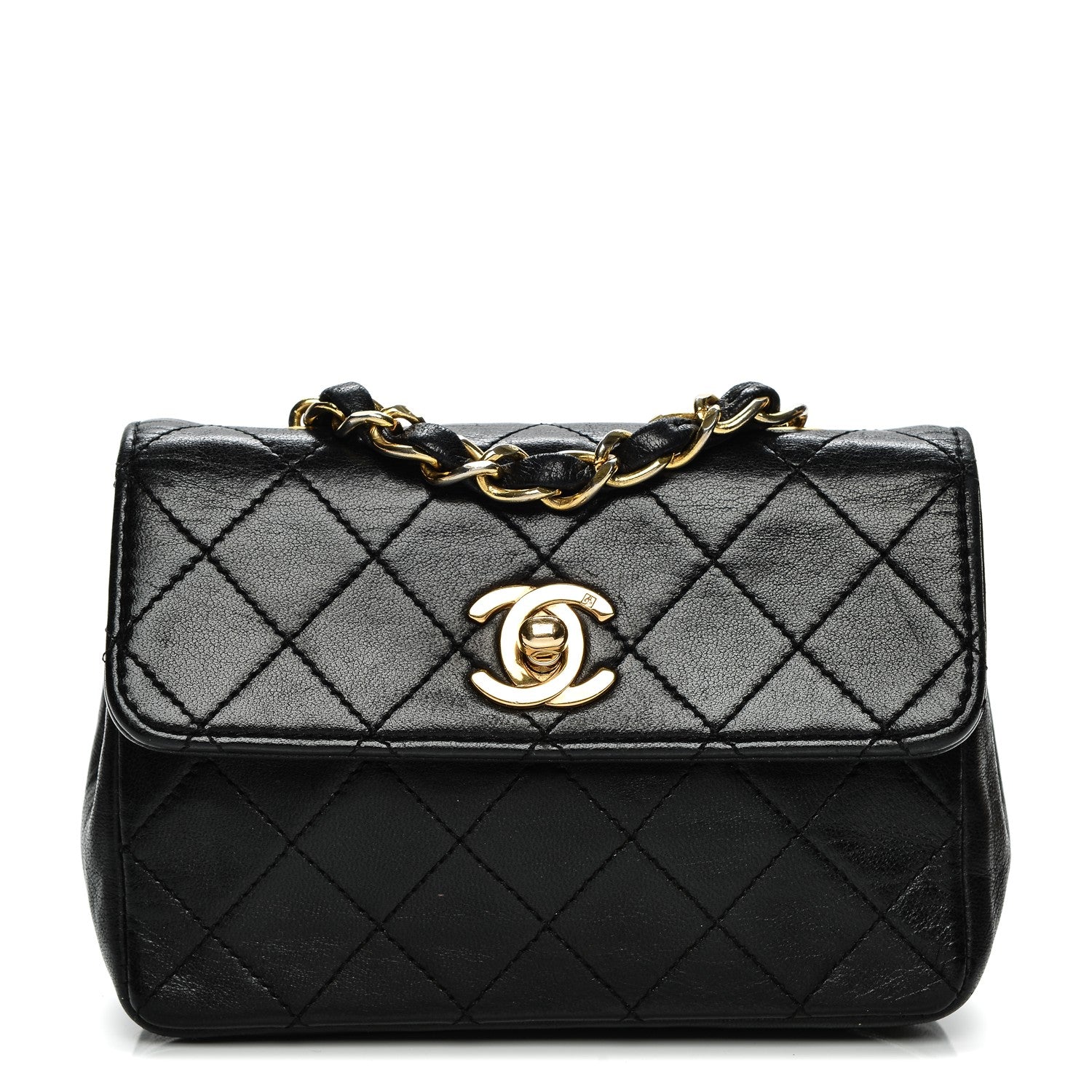 Chanel Lambskin Quilted Mini Flap Black 1 of 7