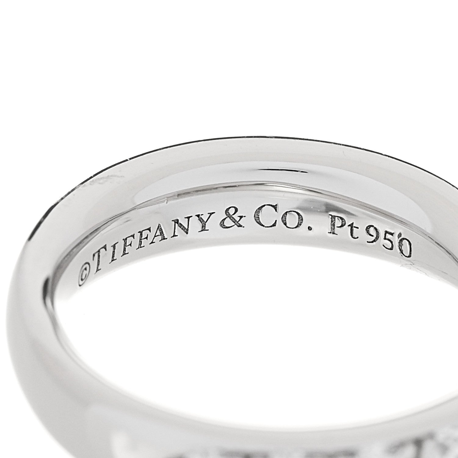 Tiffany Platinum Diamond 4.3mm Harmony Band Ring 49 4.75 4 of 6