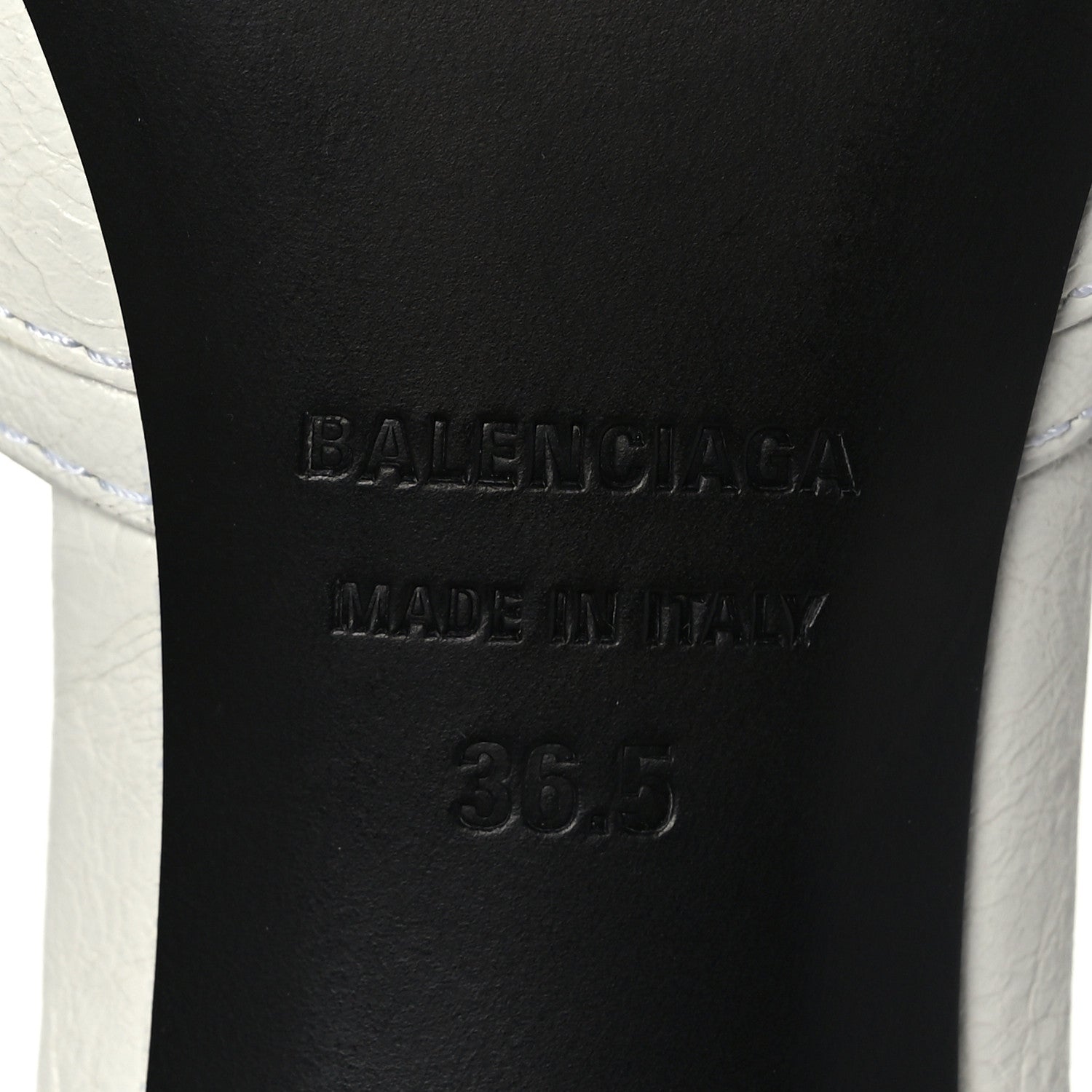 Balenciaga Agneau Arena Cagole 50mm Slide Sandals 36.5 Optic White 8 of 8