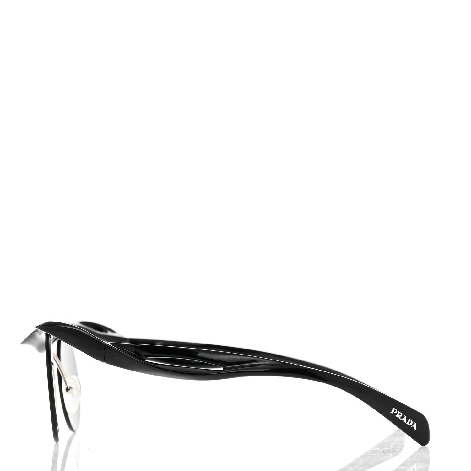 Prada Acetate Rimless Sunglasses SPR A24 Black 3 of 8