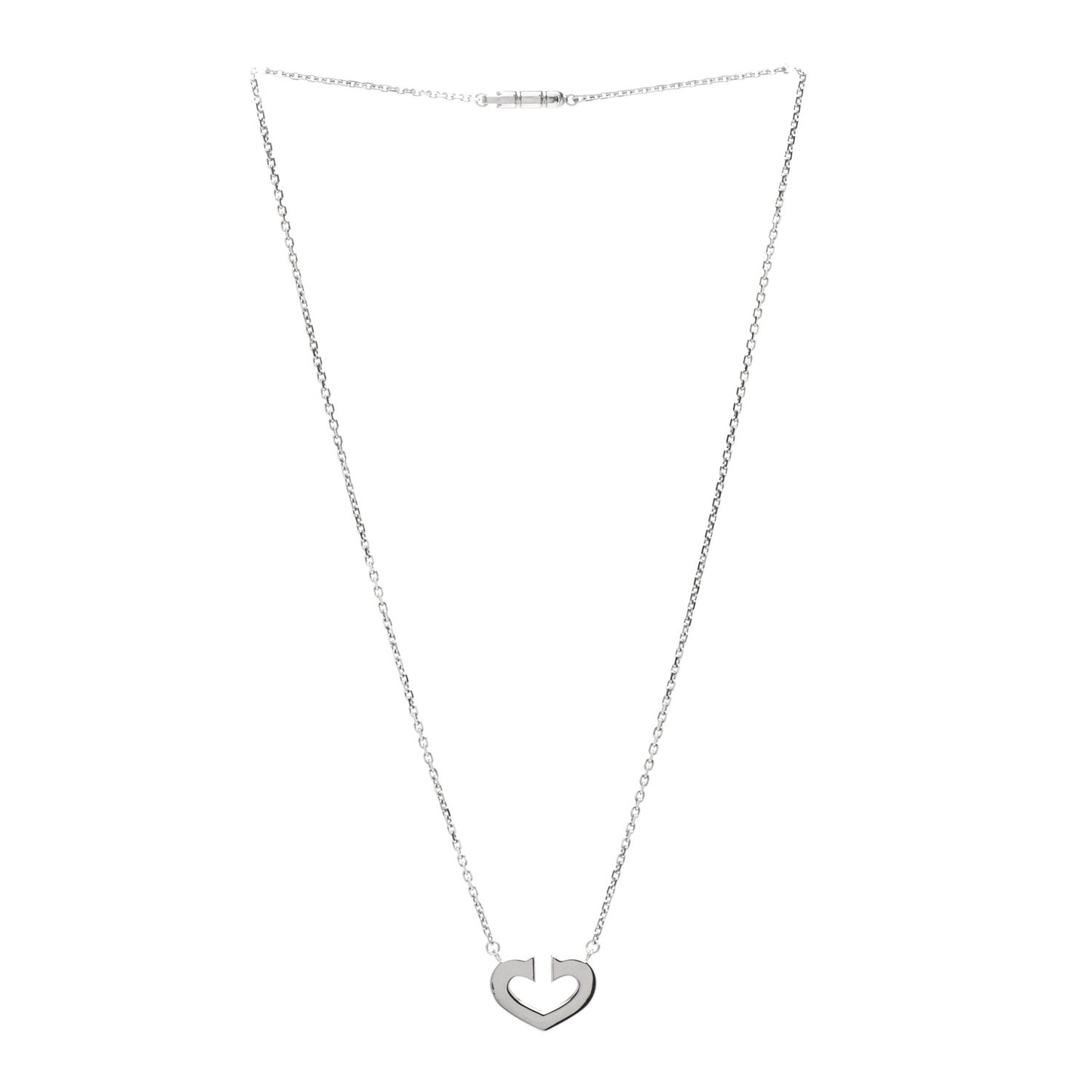 18K White Gold Medium Hearts and Symbols Necklace