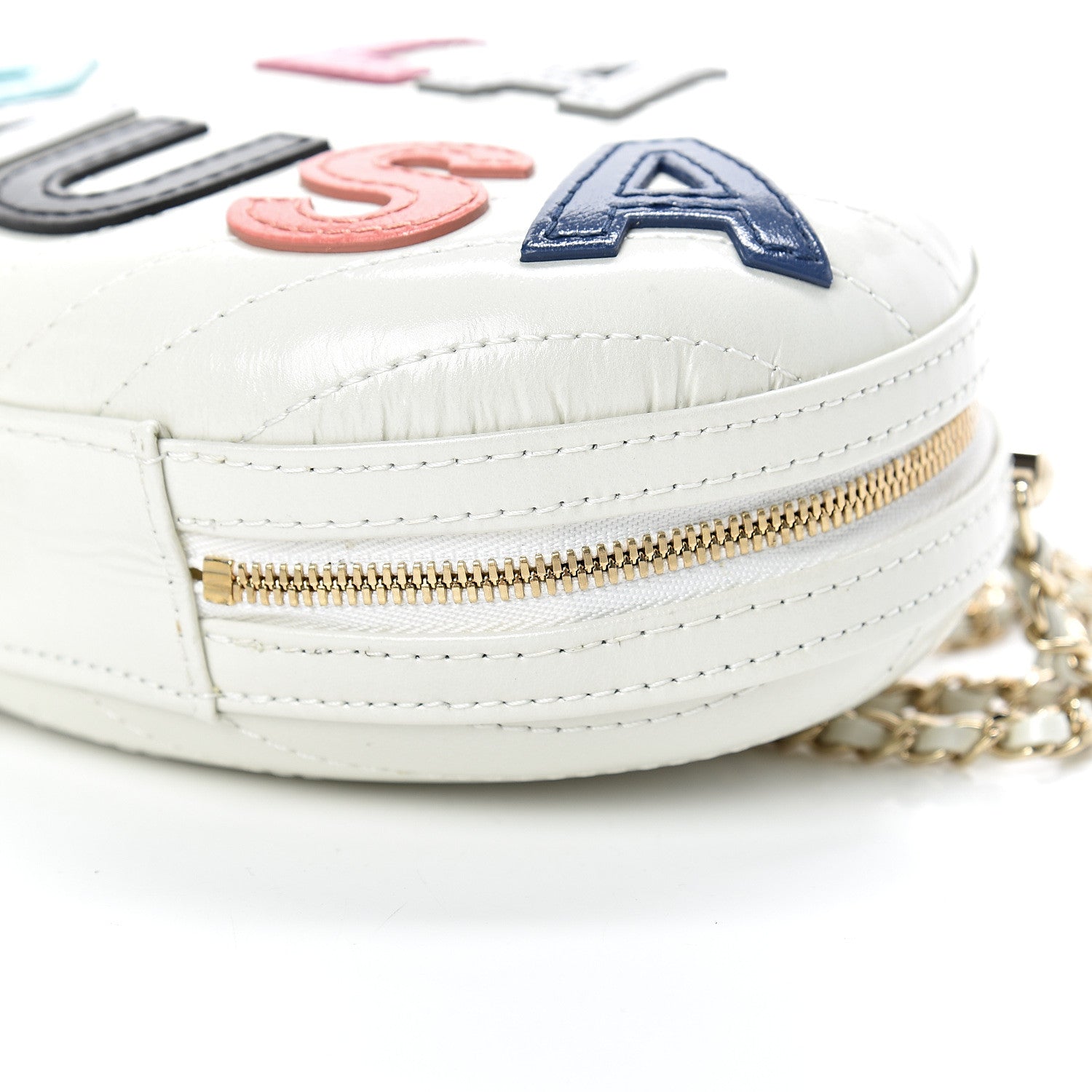 Chanel Embroidered Lambskin Chevron Quilted La Pausa Evening Bag White 10 of 10