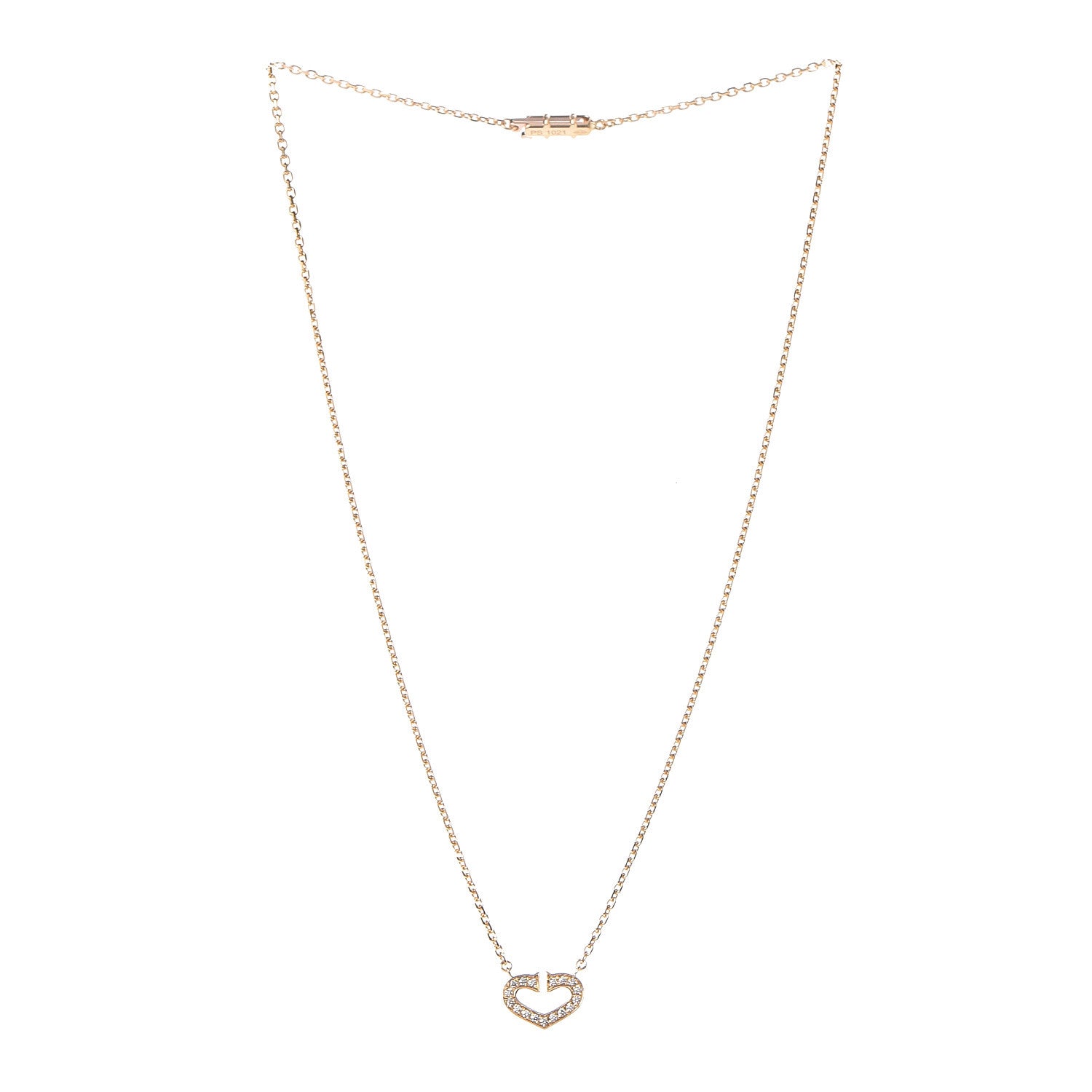 Cartier 18K Yellow Gold Diamond Hearts And Symbols Pendant Necklace 3 of 6