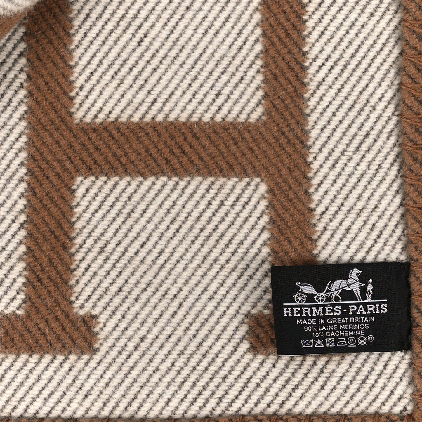 Wool Cashmere Avalon Blanket Ecru Camel