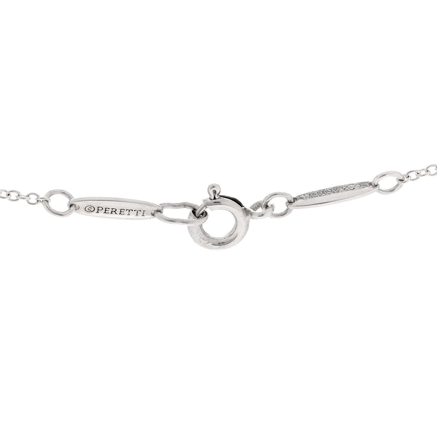 Sterling Silver Diamond 16mm Elsa Peretti Open Heart Pendant Necklace