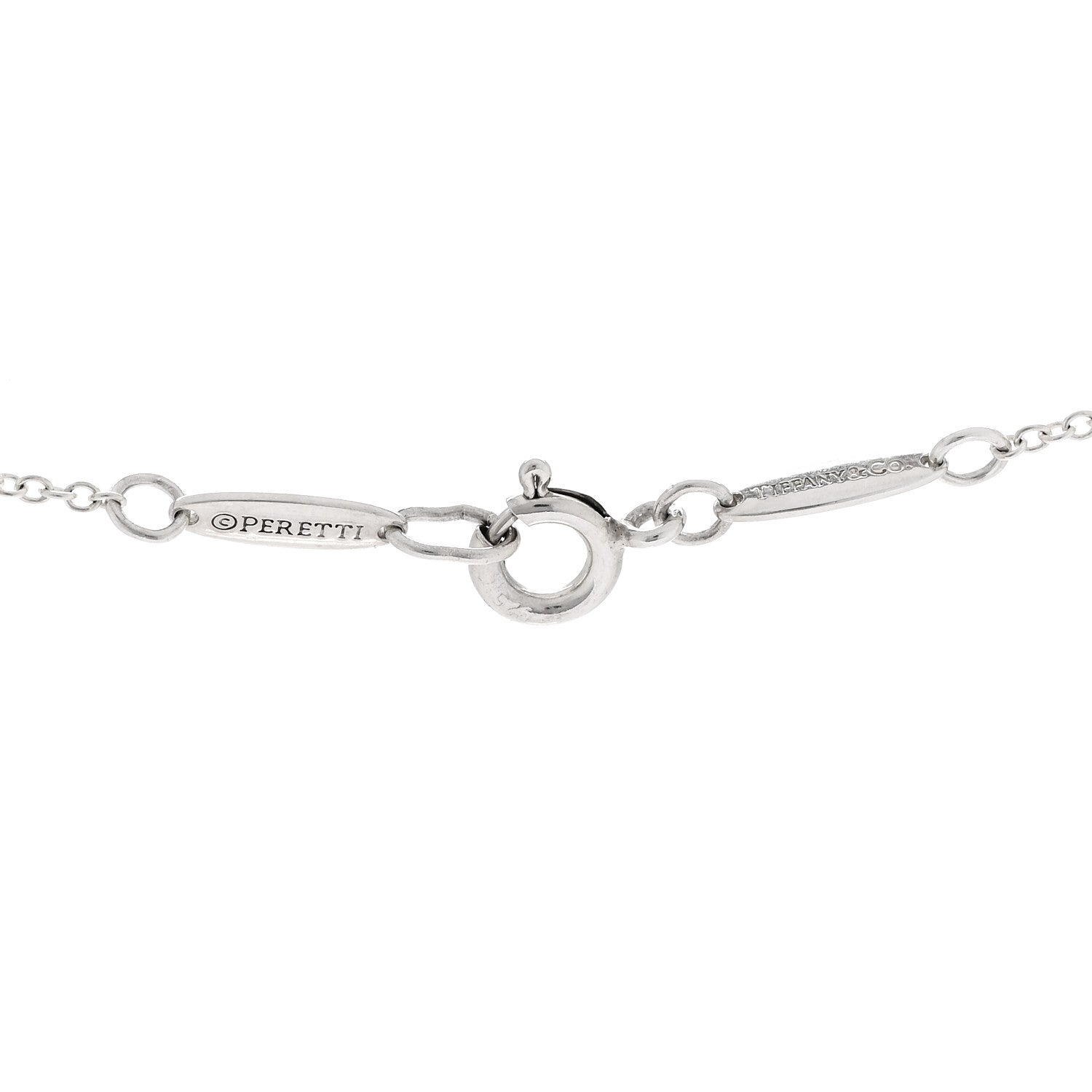 Tiffany Sterling Silver Diamond 16mm Elsa Peretti Open Heart Pendant Necklace 5 of 6