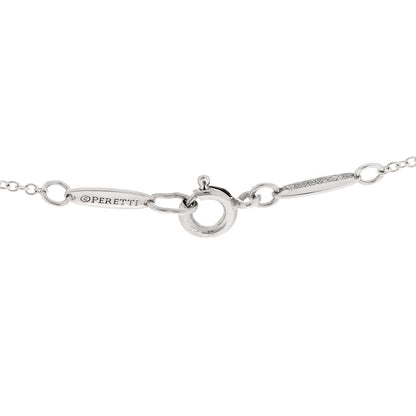 Tiffany Sterling Silver Diamond 16mm Elsa Peretti Open Heart Pendant Necklace 5 of 6