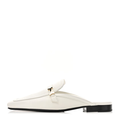Hermes Calfskin Womens Groupie Mules 35.5 White 1 of 10