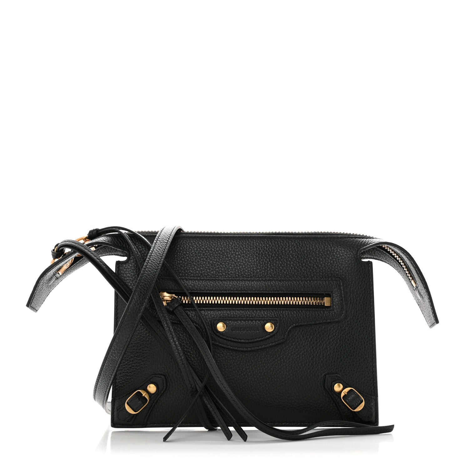 Balenciaga Grained Calfskin Neo Classic Gold Hardware Multipouch Black 1 of 11