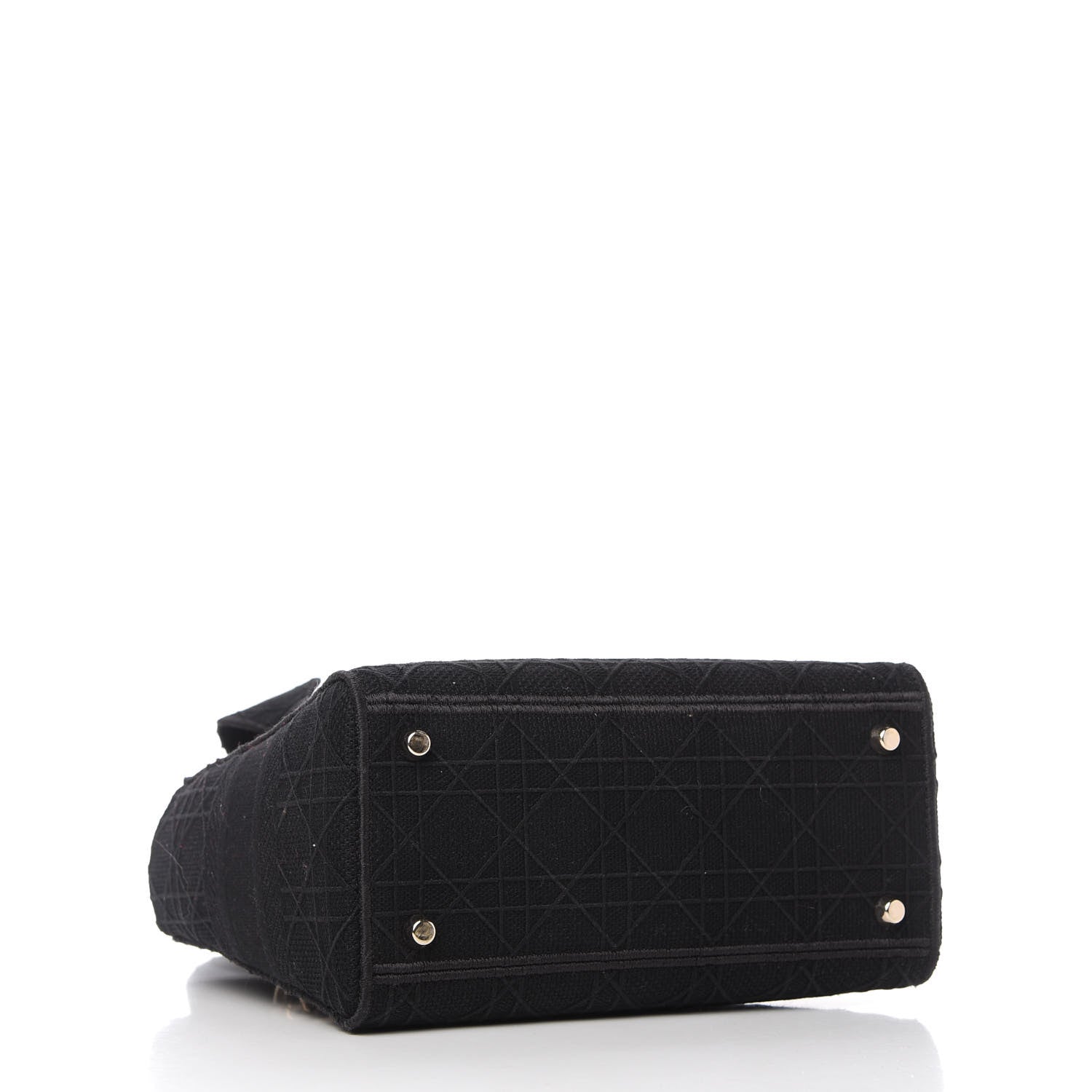 Christian Dior Canvas Embroidered Cannage Medium Lady D-Lite Black 4 of 9