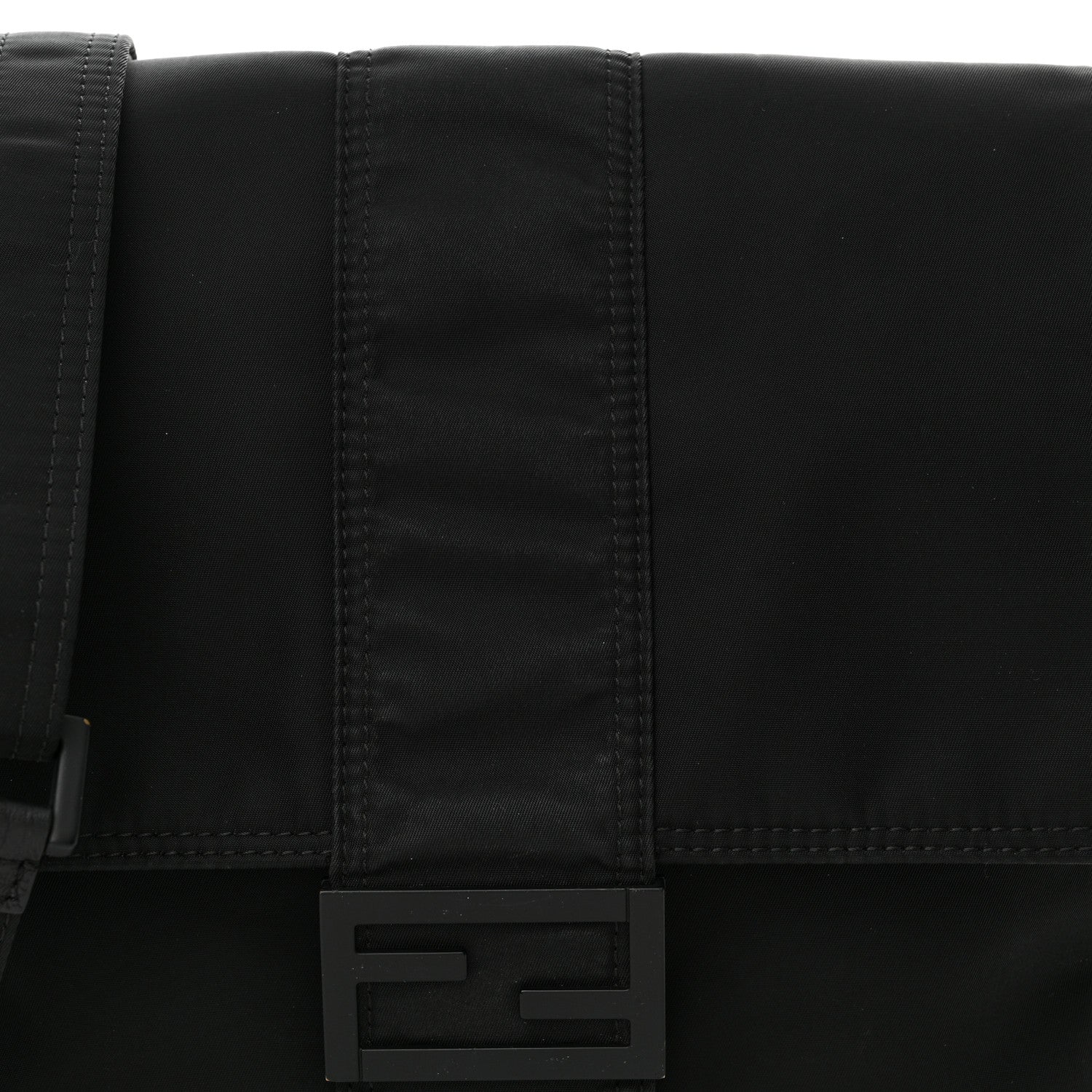 Fendi Econyl Nylon Cuoio Romano Monochrome Medium Baguette Messenger Bag Black 8 of 12