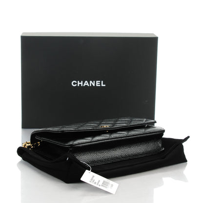 Chanel Caviar Quilted Wallet On Chain WOC Black 4 of 8