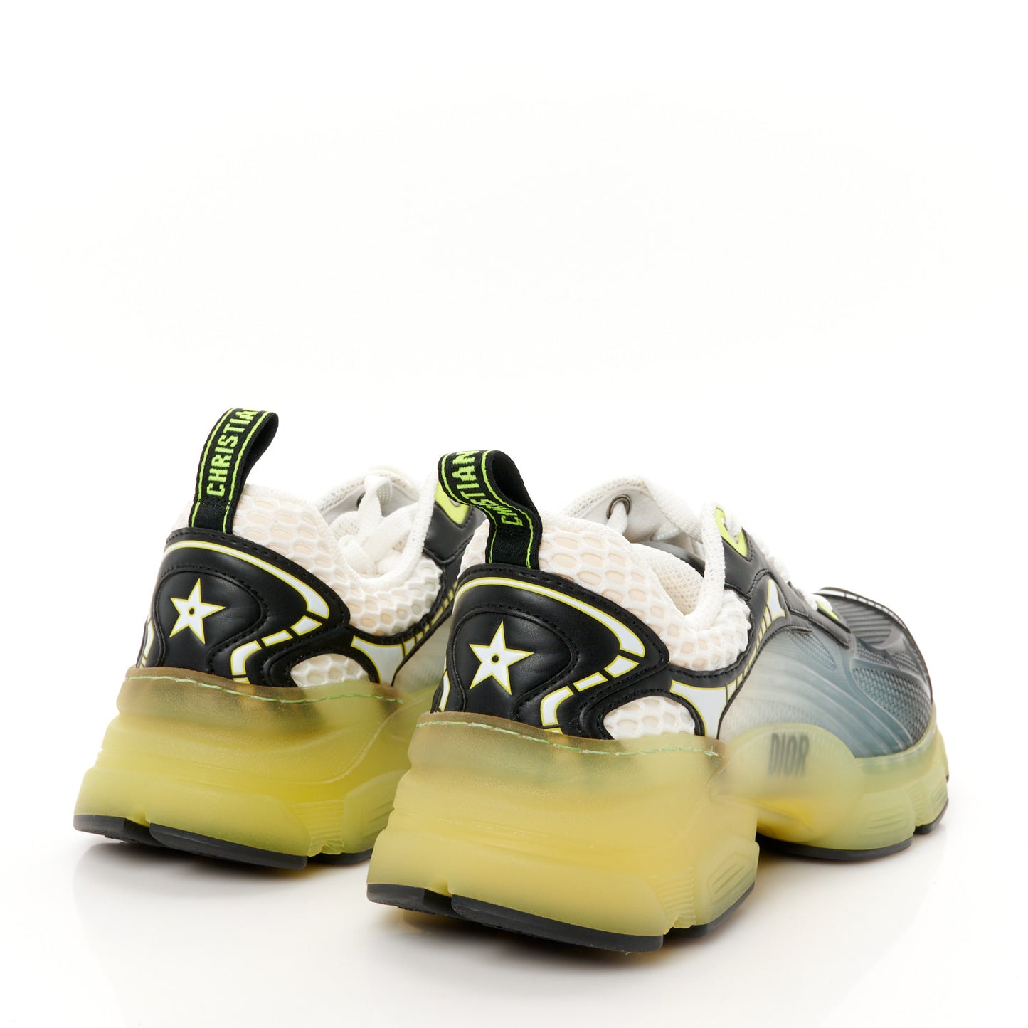 Matte Technical Fabric Mesh Dior Vibe Sneakers 37 White Yellow