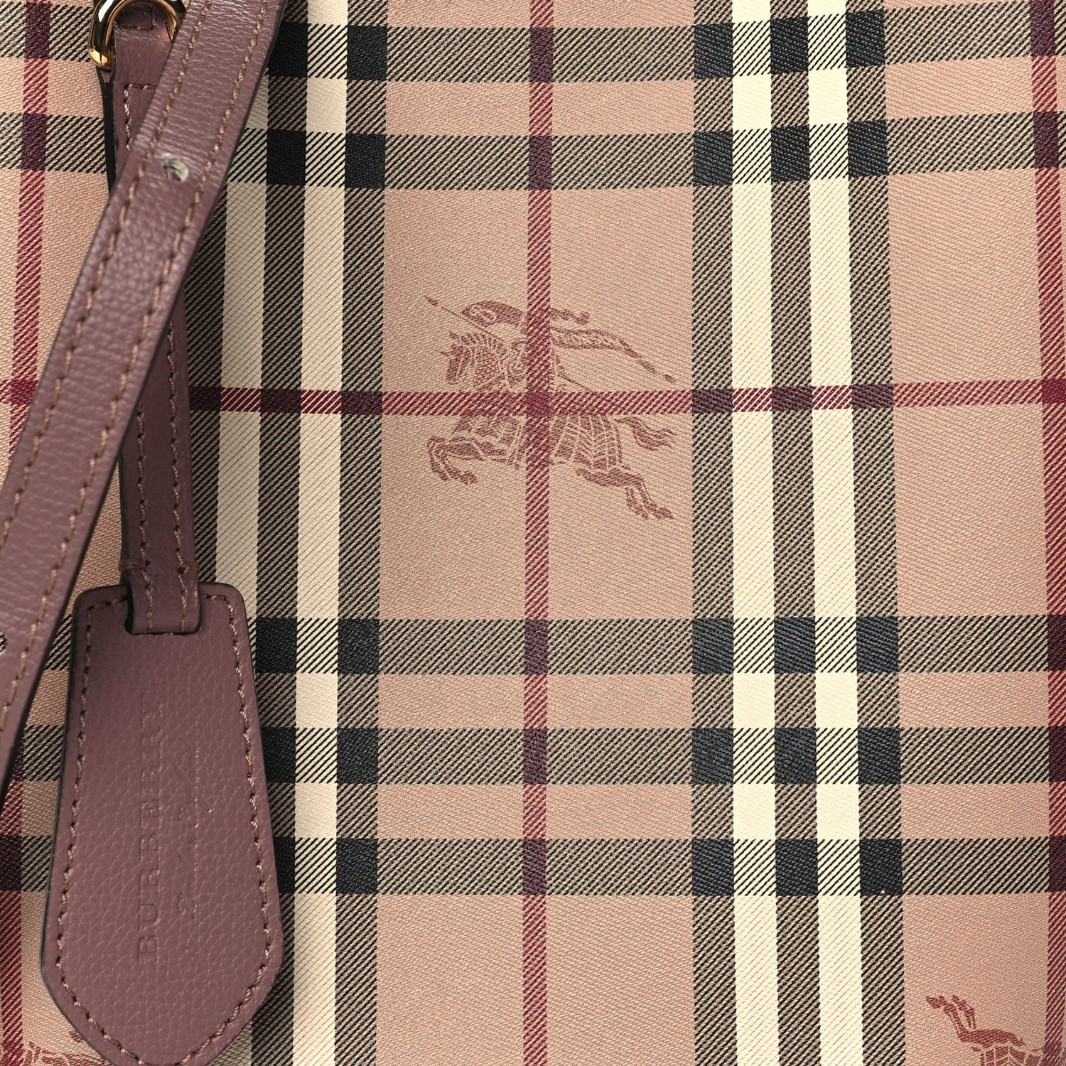 Burberry Haymarket Check Colours Small Lorne Bucket Crossbody Elderberry 8 of 11