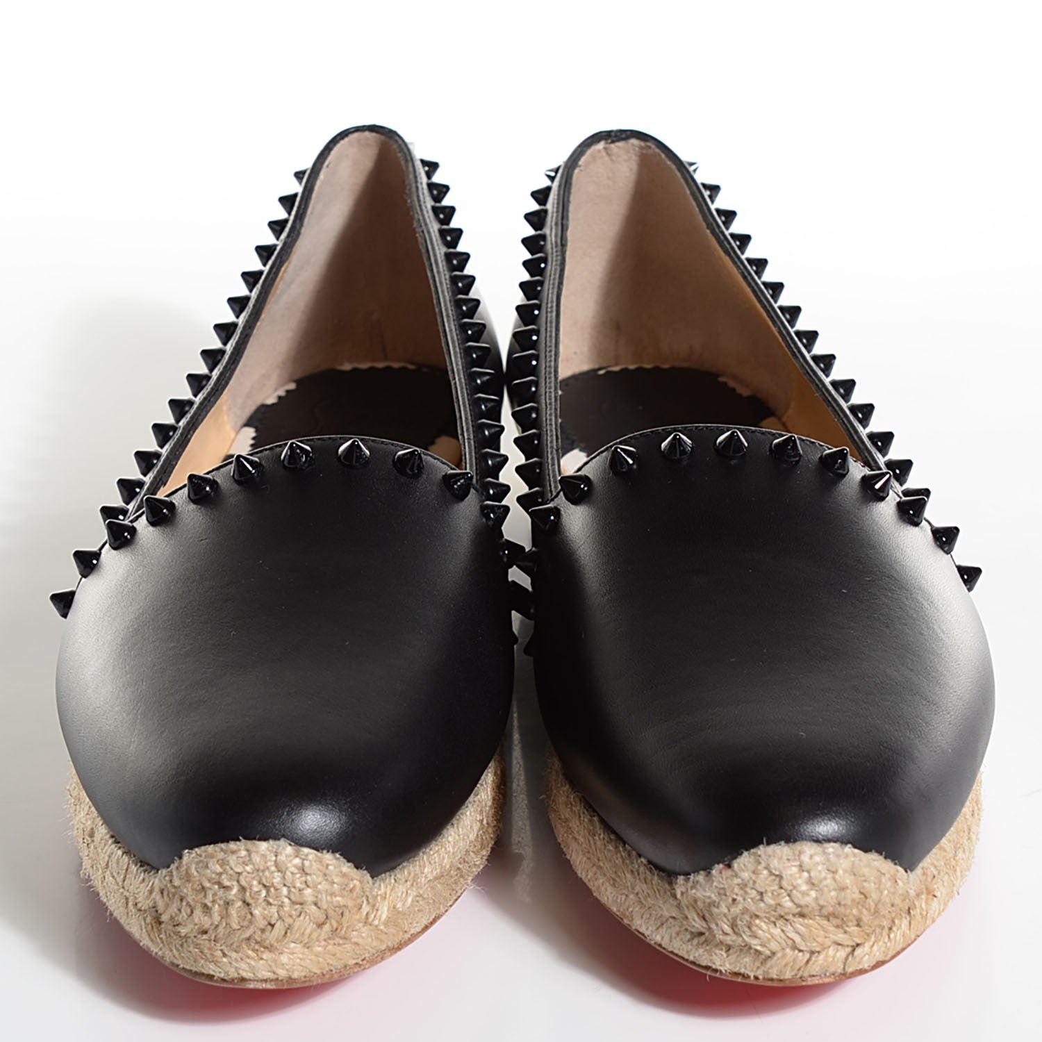 Christian Louboutin CHRISTIAN LOUBOUTIN Calfskin Ares Flat Espadrilles 41 11 Black 2 of 8