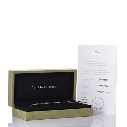 Van Cleef & Arpels 18K White Gold Diamond 6 Motifs Sweet Alhambra Bracelet 7 of 7