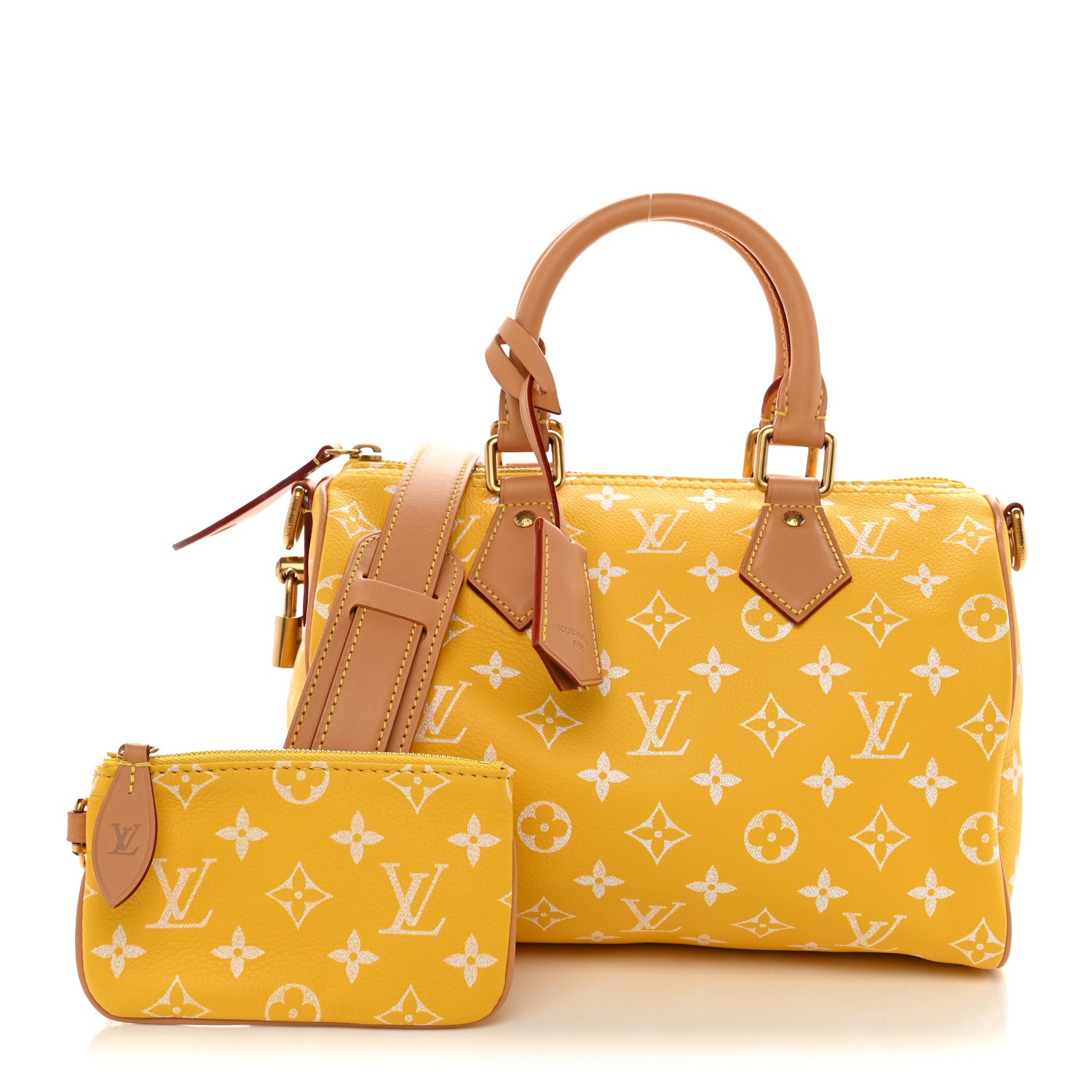Louis Vuitton Calfskin Monogram Speedy P9 Bandouliere 25 Jaune Mat 3 of 11