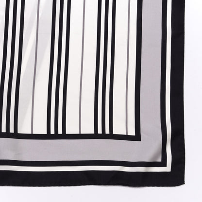 Burberry Silk Vintage Check Icon Stripe TB Monogram Print Scarf Archive Black White 4 of 8
