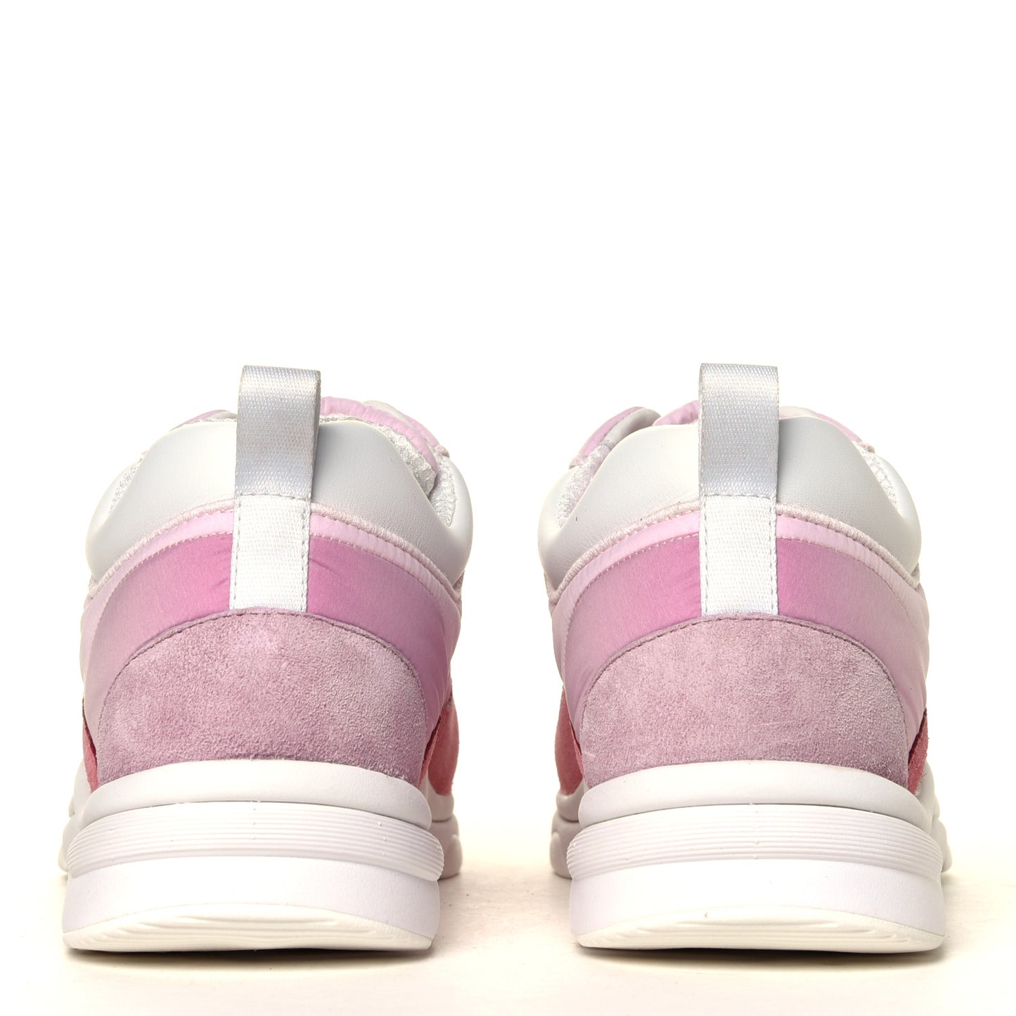 Nylon Calfskin Suede Womens CC Sneakers 40 Pink