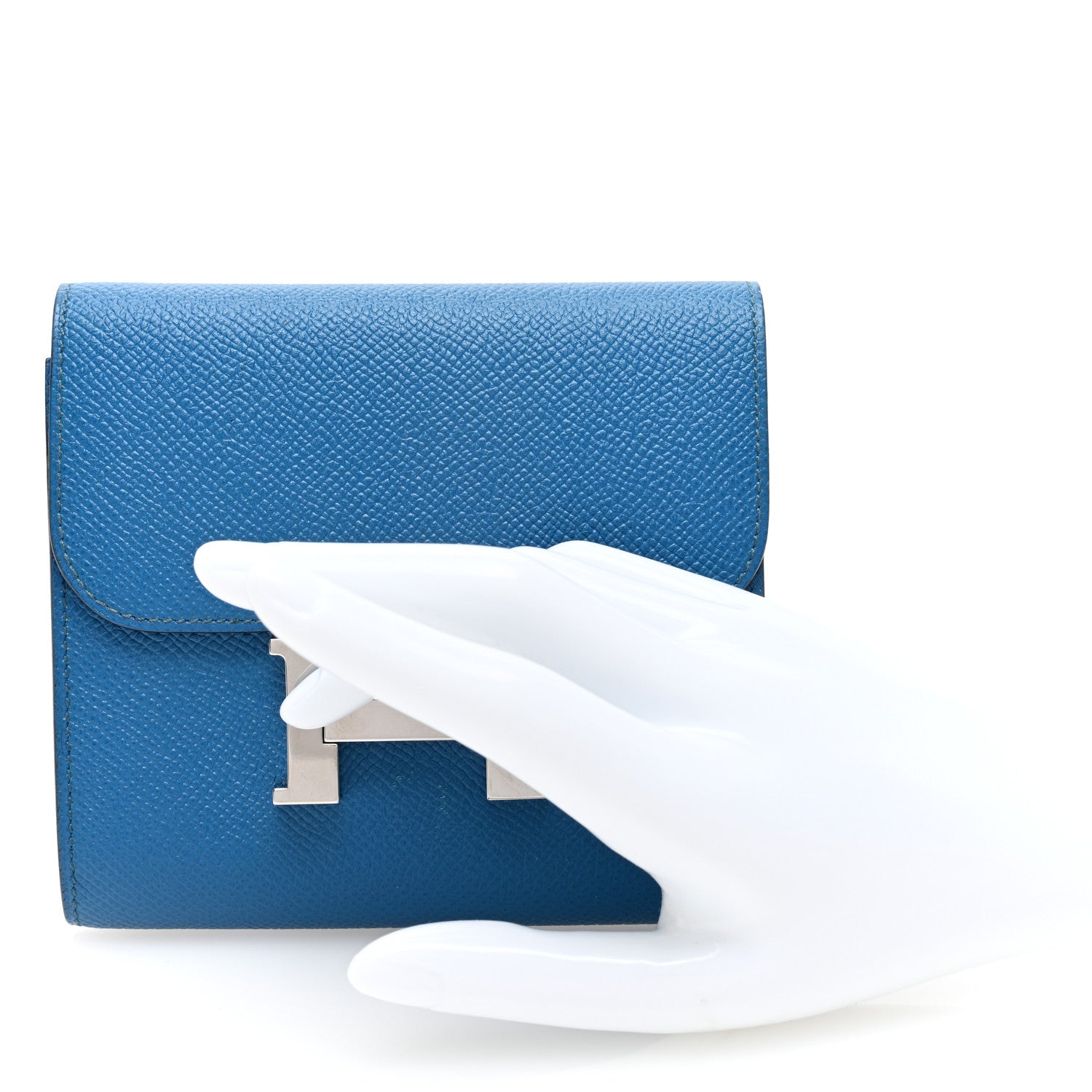 Hermes Epsom Constance Compact Passant Wallet Bleu Izmir 2 of 9