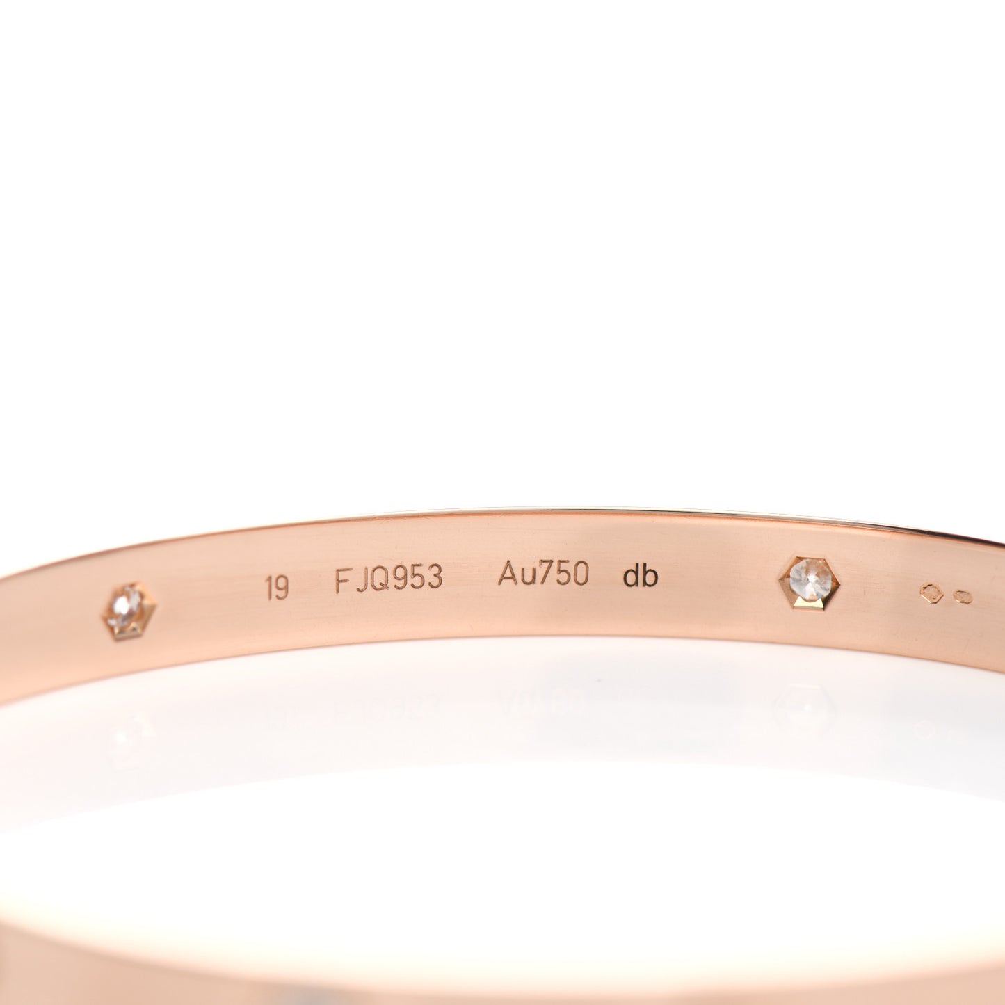 18K Pink Gold 4 Diamond LOVE Bracelet 19