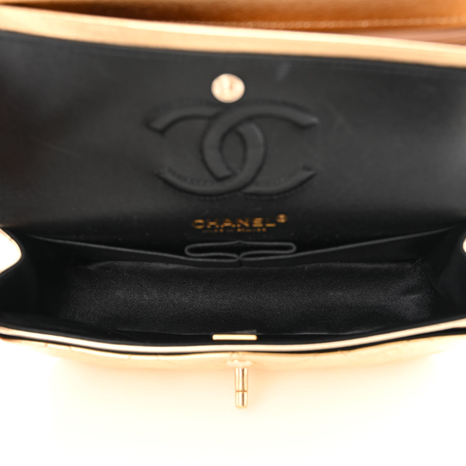 Chanel Hammered Metallic Calfskin Quilted Small Double Flap Gold 5 of 12