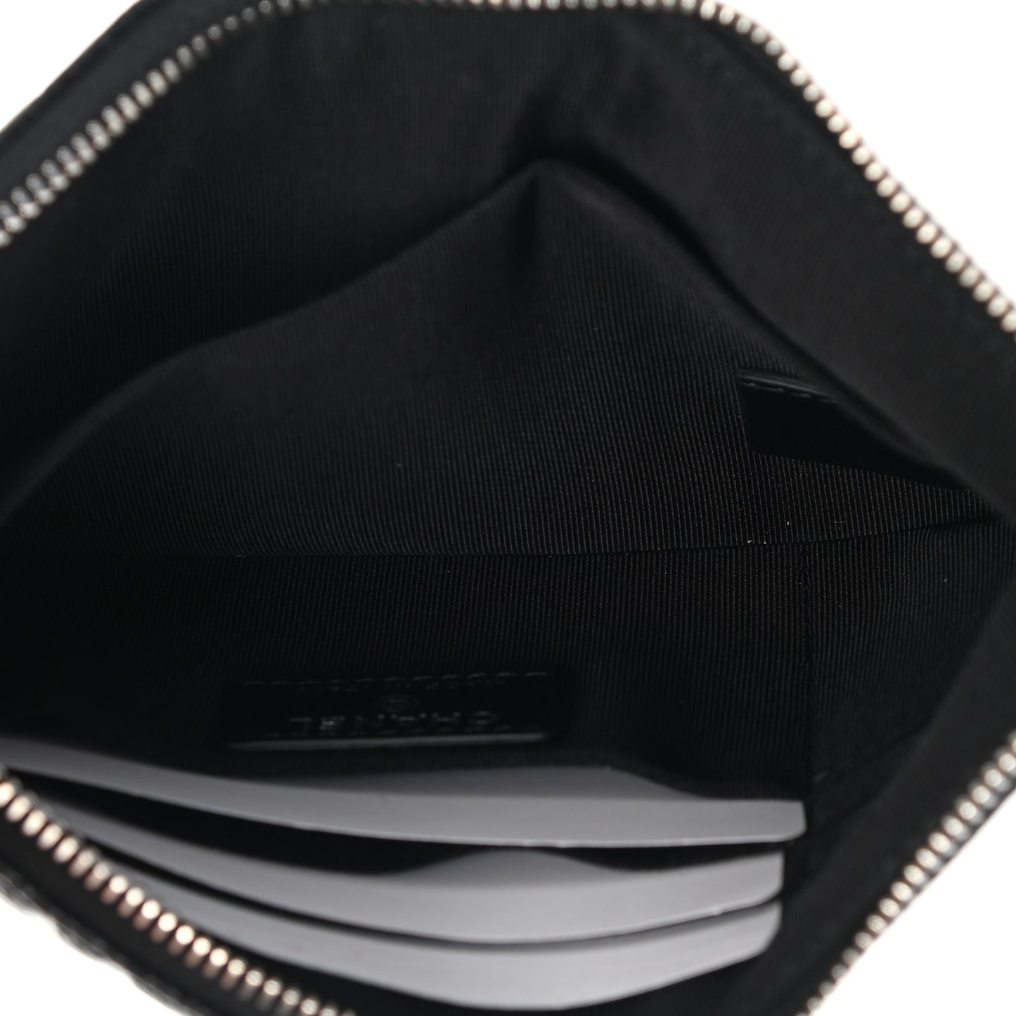 Caviar Camellia Embossed Cosmetic Pouch Black