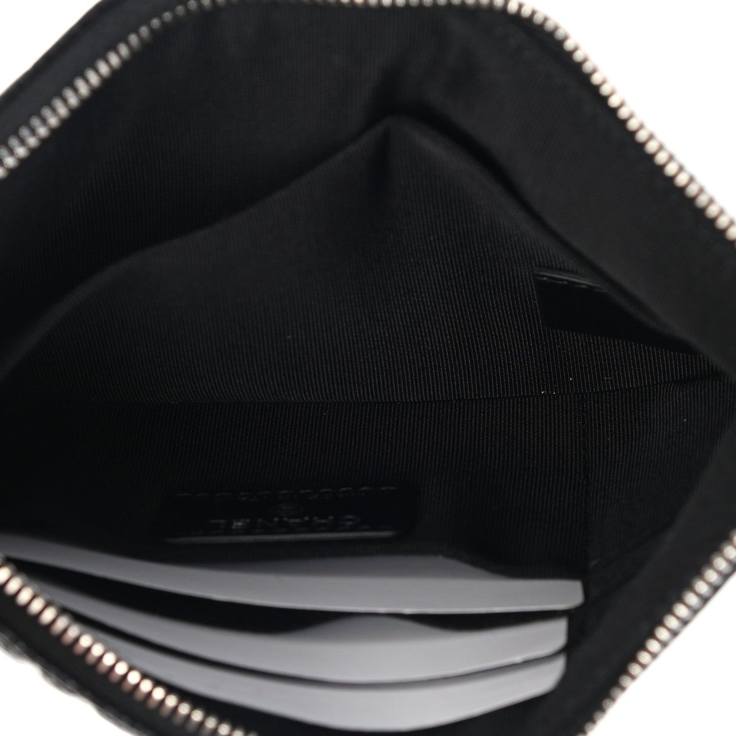 Chanel Caviar Camellia Embossed Cosmetic Pouch Black 5 of 7
