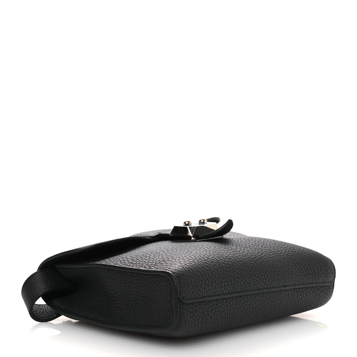 Hermes Togo Laque Sac A Depeches 21 Messenger Bag Black Bleu France 4 of 13