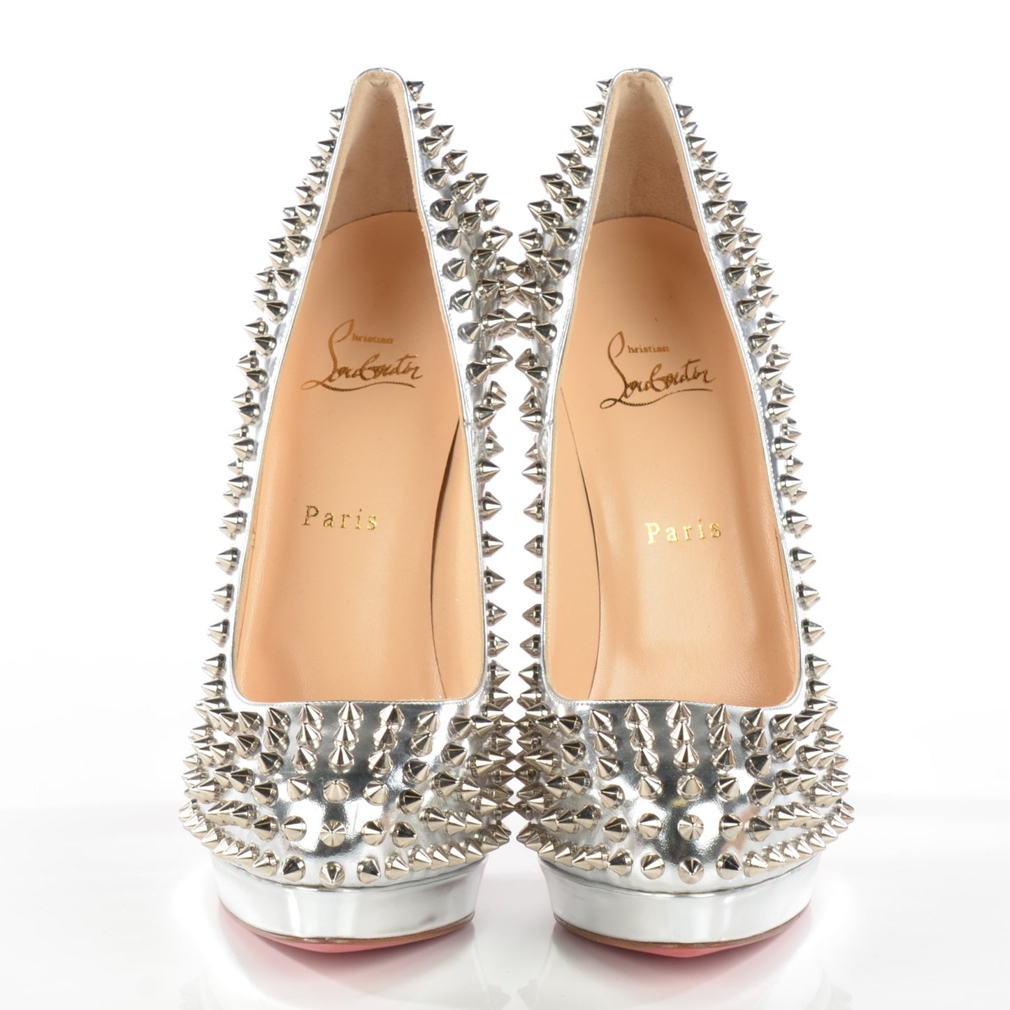 Metallic Patent Alti Spikes 160 Pumps 39.5 Silver