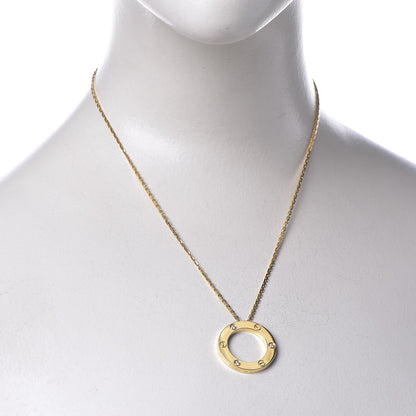 Cartier 18K Yellow Gold 3 Diamonds LOVE Pendant Necklace 2 of 7