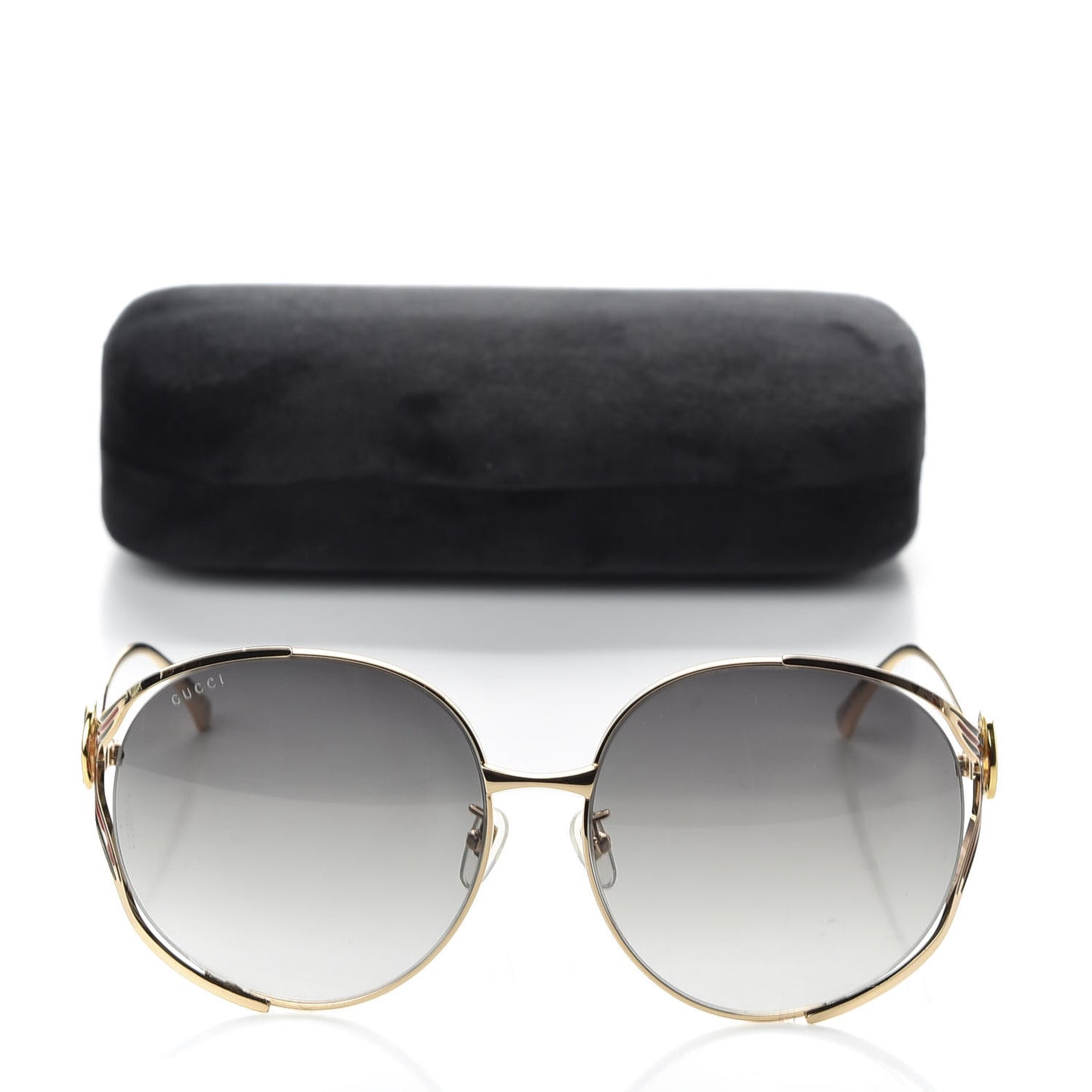 Metal Oversized Round Frame GG0225S Sunglasses Gold