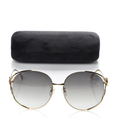 Gucci Metal Oversized Round Frame GG0225S Sunglasses Gold 8 of 8
