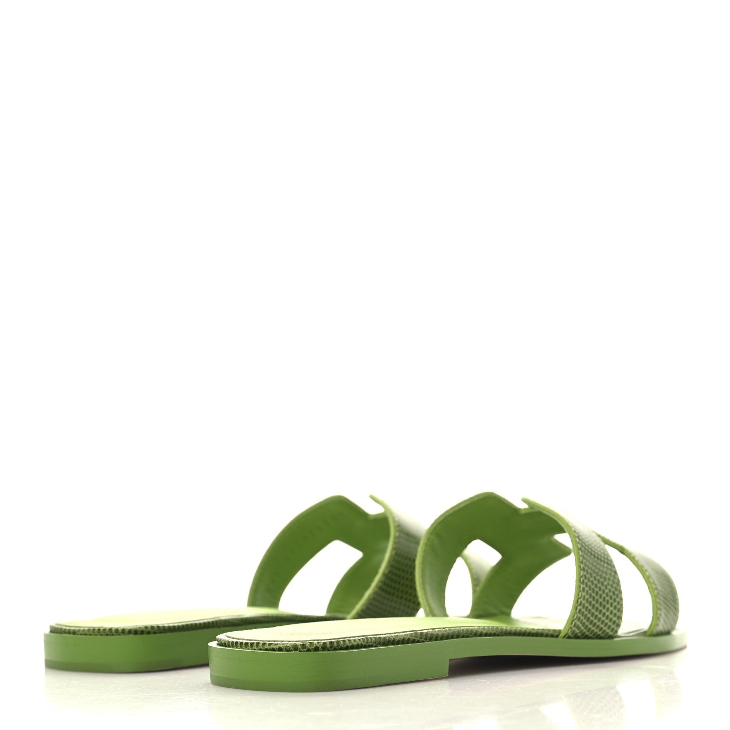 Hermes Lizard Oran Sandals 36.5 Vert Absinthe 5 of 10