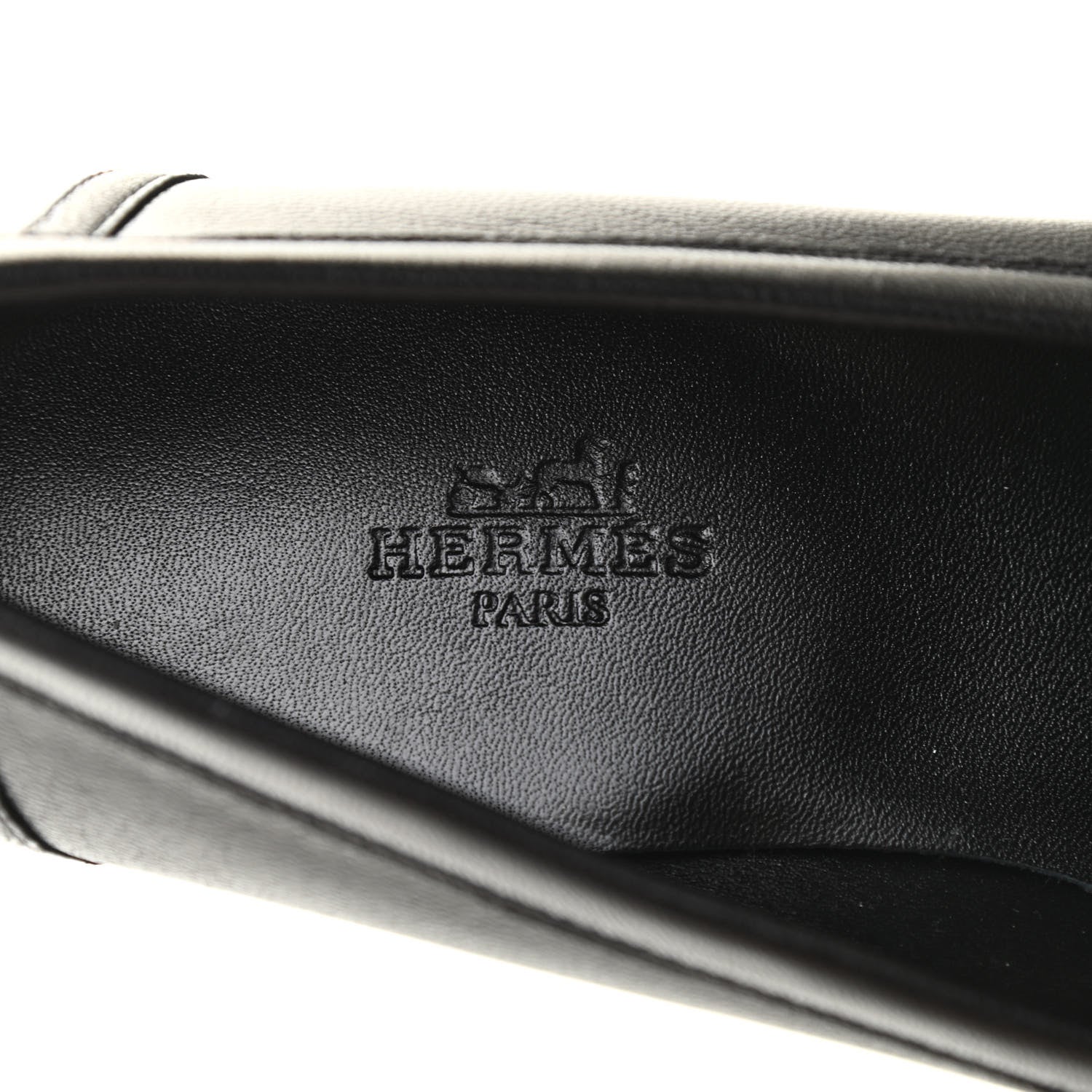 Hermes Goatskin Womens Paris Loafers 37 Black 6 of 8