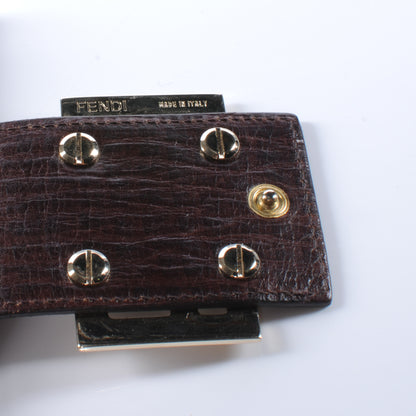 Fendi Zucchino Vitello Compact Wallet Mogano Panna Bruciato 5 of 7