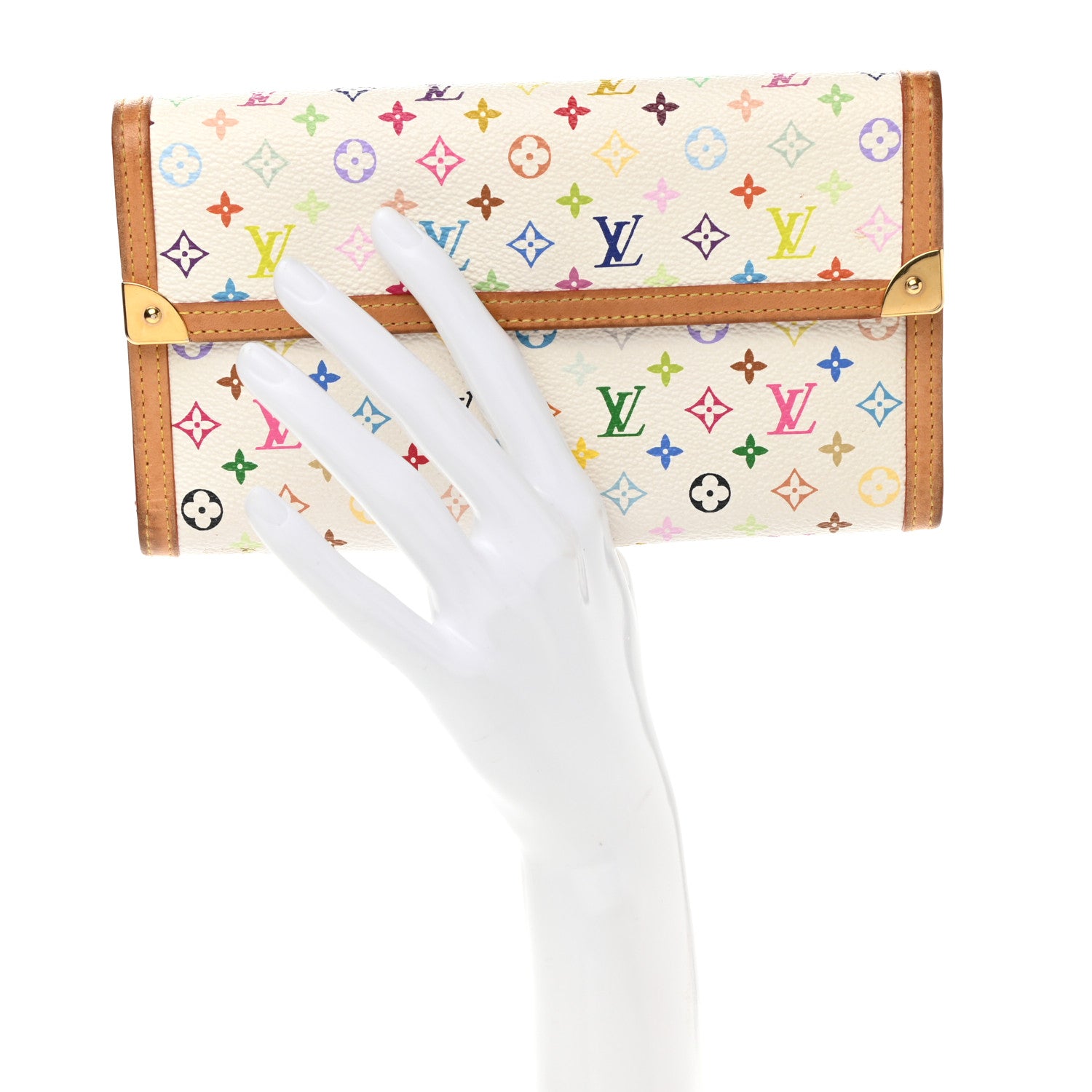 Louis Vuitton Monogram Multicolor Porte Tresor International Wallet White 2 of 9