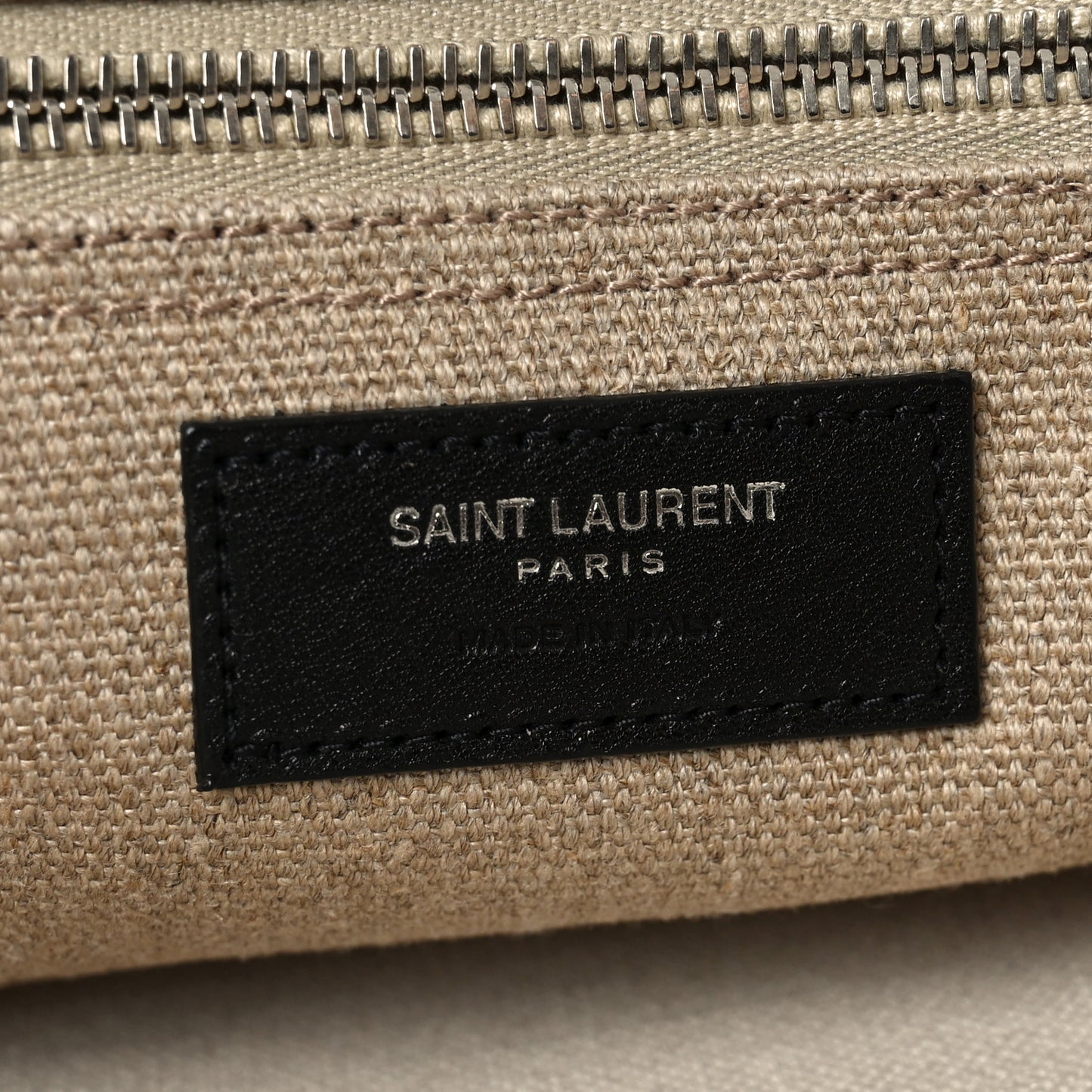 Linen Calfskin Rive Gauche Tote Optic White