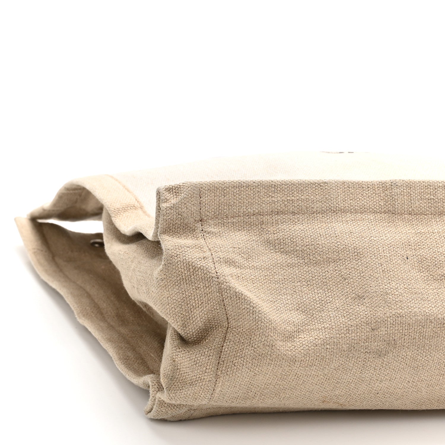 Saint Laurent Linen Calfskin Rive Gauche Tote Optic White 10 of 11