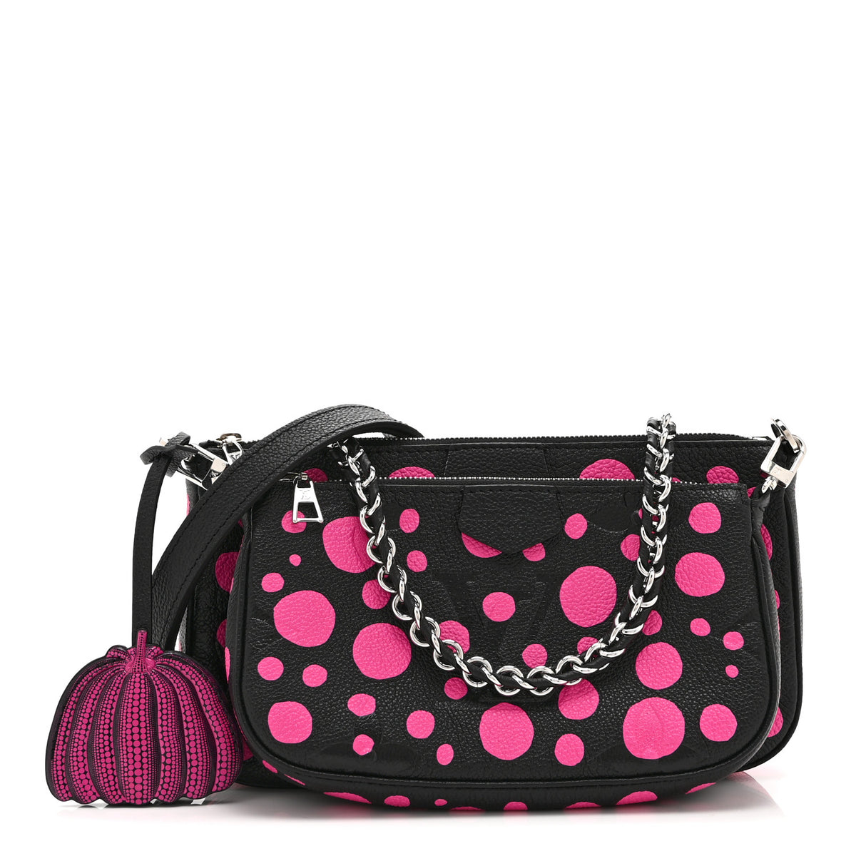 LV X YK Empreinte Multi Pochette Accessories Black Fuchsia