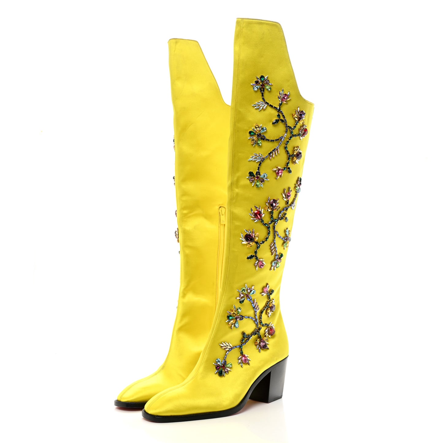 Satin Morgan Fleur 70 Over The Knee Boots 42 Yellow