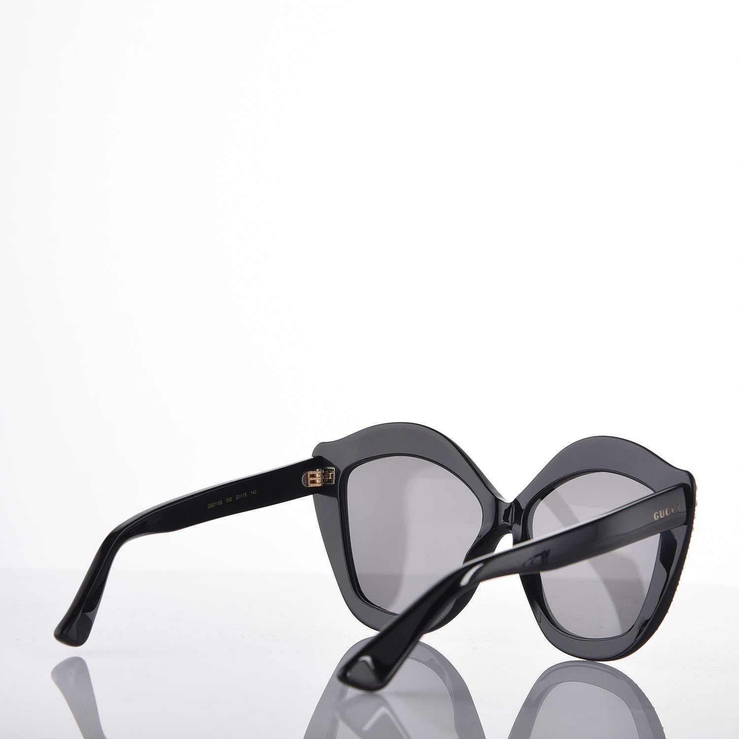 Gucci Crystal Cat Eye GG0118S Sunglasses Black 2 of 6