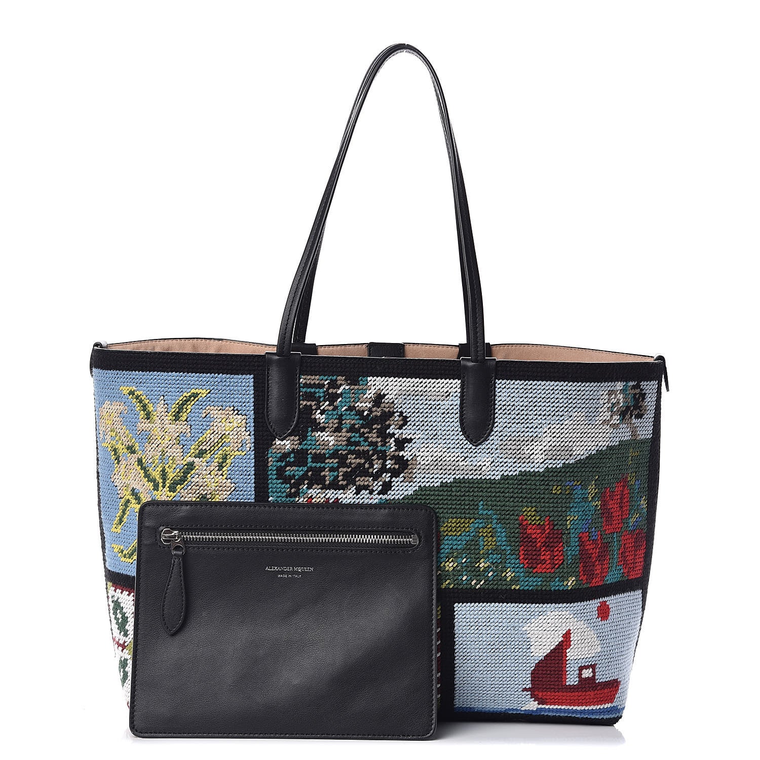 Alexander McQueen Tapestry Patchwork Small Shopper Tote Multicolor 1 of 12