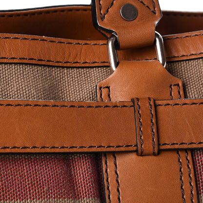 Burberry Canvas Mega Check Medium Traveler Tote Saddle Brown 10 of 11