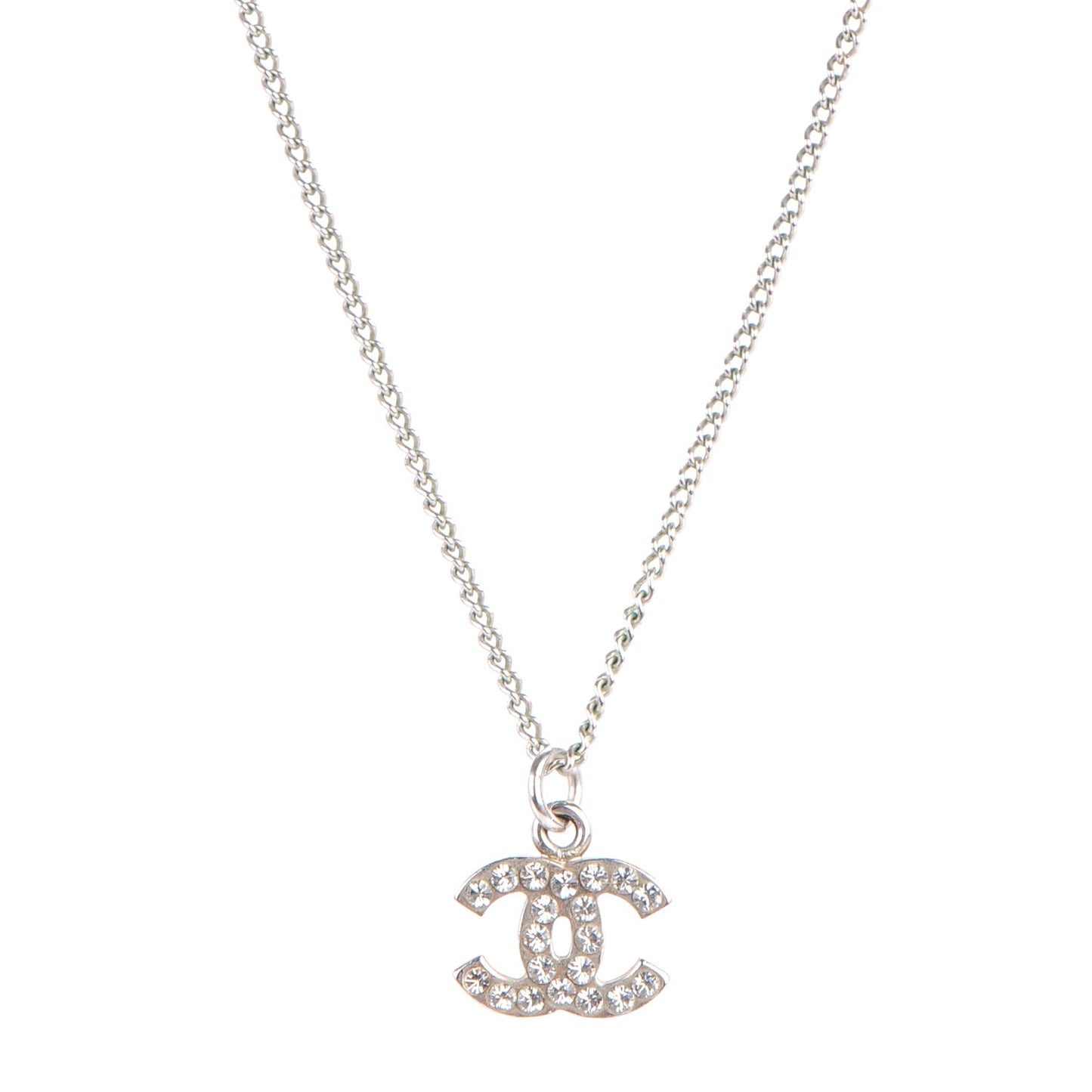 Crystal Timeless CC Necklace Silver