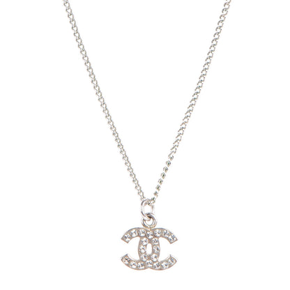 Chanel Crystal Timeless CC Necklace Silver 1 of 4