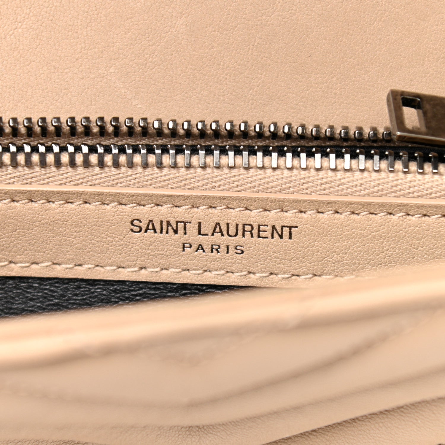 Saint Laurent Sheepskin Matelasse Chevron Monogram Medium College Bag Dark Beige 6 of 10