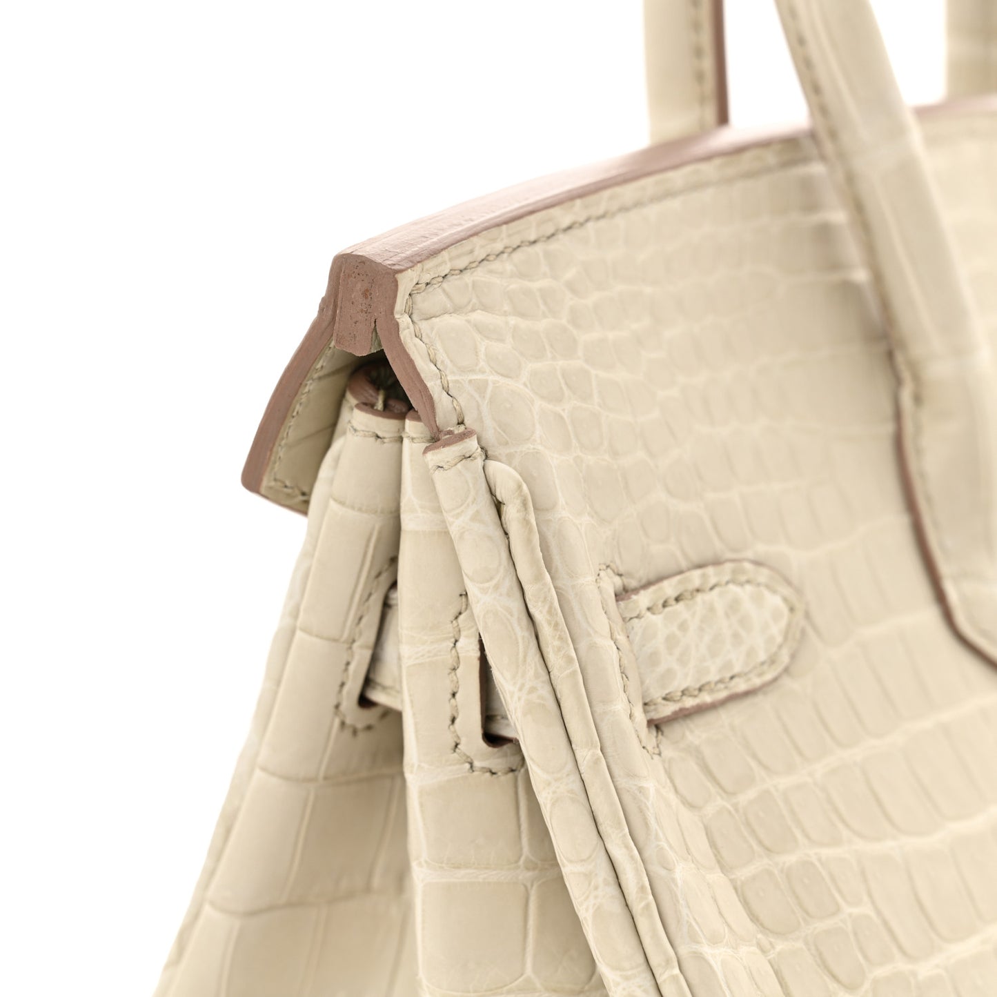 Matte Porosus Crocodile Birkin 25 Beton