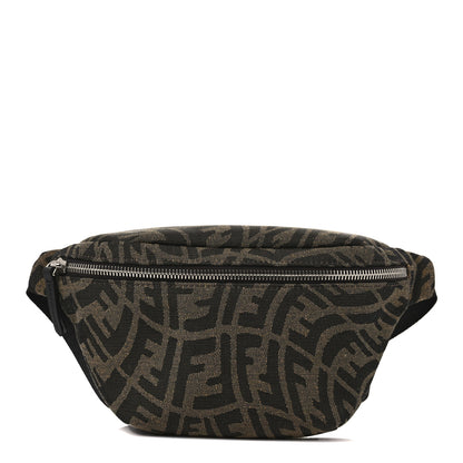 Fendi X SARAH COLEMAN Fabric Jacquard Vitello Century Matte FF Vertigo Kids Belt Bag Moro Black 1 of 9